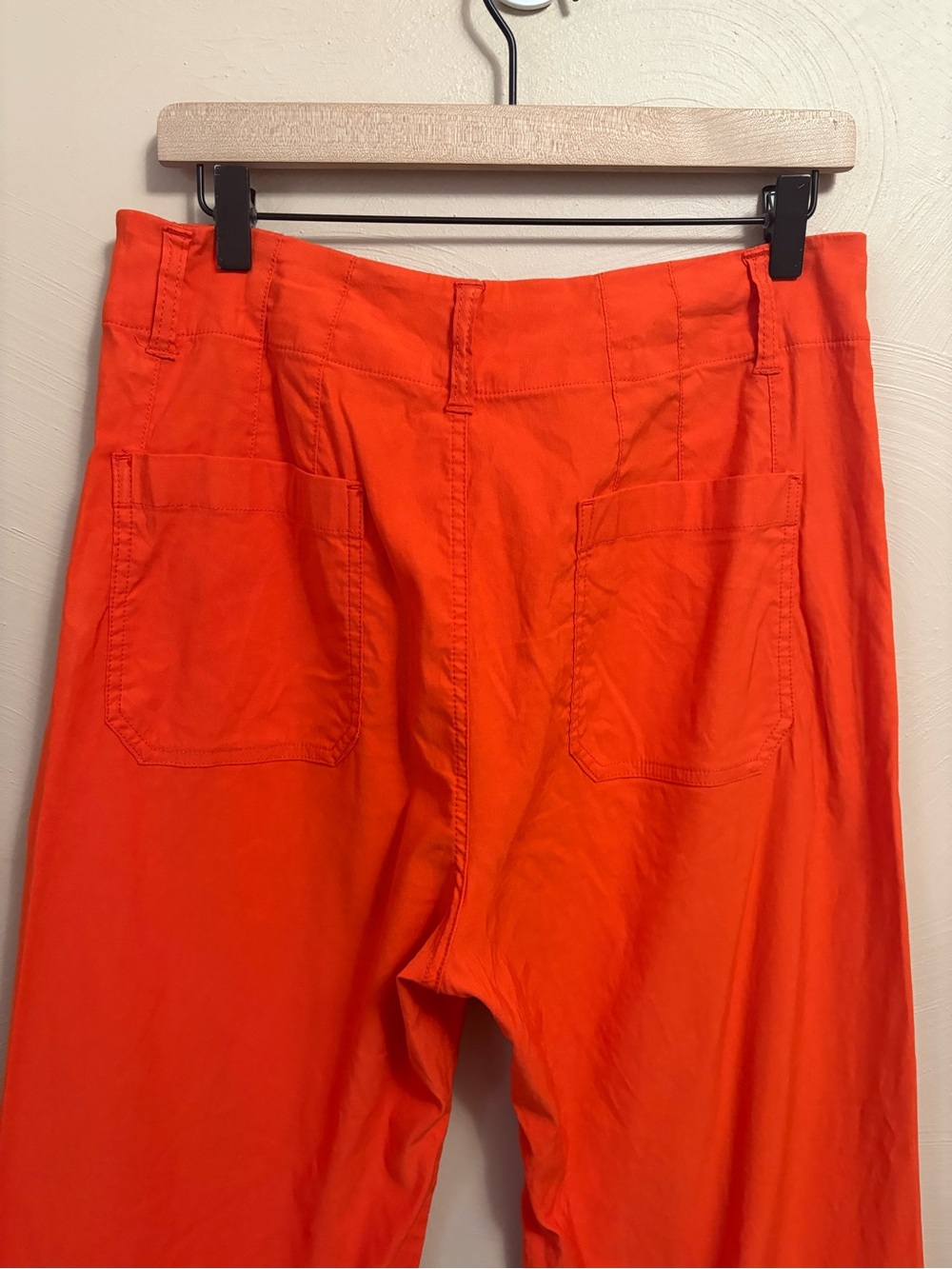 Anthropologie Maeve The Colette Cropped Wide-Leg Trousers Orange Red Size 31 - Picture 10 of 13